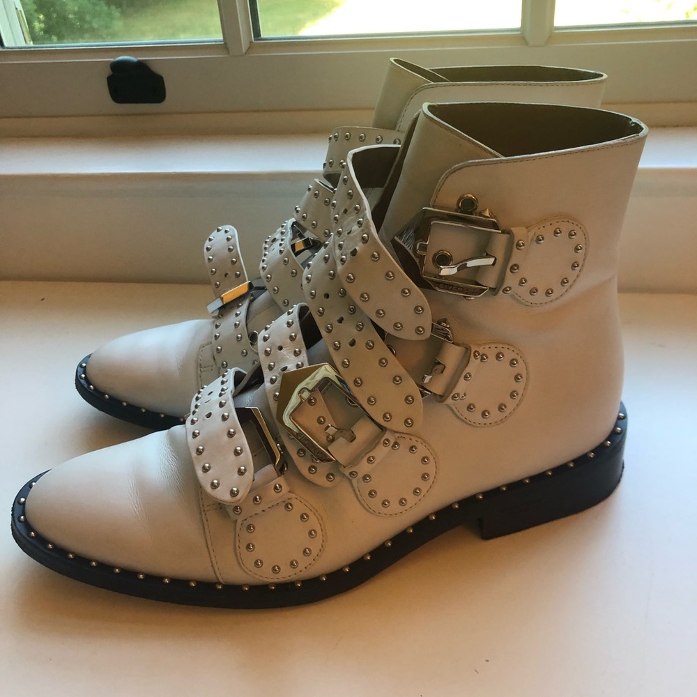 Givenchy White Stud Boots